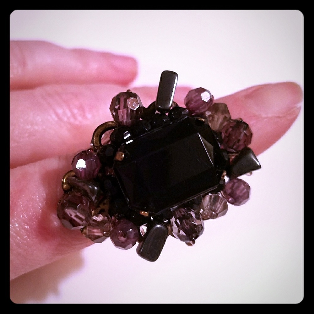 Black Crystal Ring